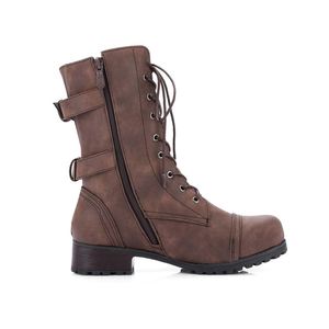 Botines Cortos Cálidos con Tacón de Bloque para Mujer, Botas de Montar a Caballo - Product Image 1