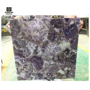 Alami ungu amethyst batu marmer ubin/meja