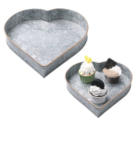 Plateau rectangulaire galvanisé avec poignée en corde, nouvelle arrivée, plateau de service décoratif en métal galvanisé rustique fait à la main - Product Image 5