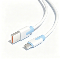 Câble USB-A vers Type-C en silicone à charge rapide 150W, anti-pliage, durable, cordon de charge pour téléphone Android Huawei Honor OPPO VIVO