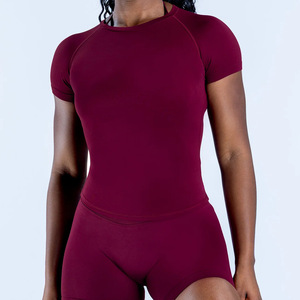 L-0303 <span class=keywords><strong>Ropa</strong></span> Deportiva para Mujer, Tops de Yoga Transpirables, Top de Yoga para Gimnasio, Tops de Manga Corta para Fitness, <span class=keywords><strong>Ropa</strong></span> Deportiva Femenina - Product Image 2
