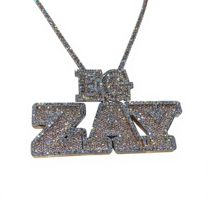 Collier pendentif Big Zay plaqué or 18 carats avec diamant naturel, style hip-hop, unisexe, à porter au quotidien, taille brillant, certifié IGI, cadeau - Product Image 1