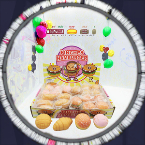 DS5740 Hamburg Shape Decompression Stress Relief <b>Squishy</b> Hamburger Squeeze Fidget Toy TPR Material 14 Years & up Boys - Product Image 3