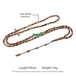 Tasbih Winon Fatto a Mano con Perline Kuka <span class=keywords><strong>Sead</strong></span> di Forma Ovale 5*9mm, 33/99 Perline, Presa Confortevole - Product Image 5
