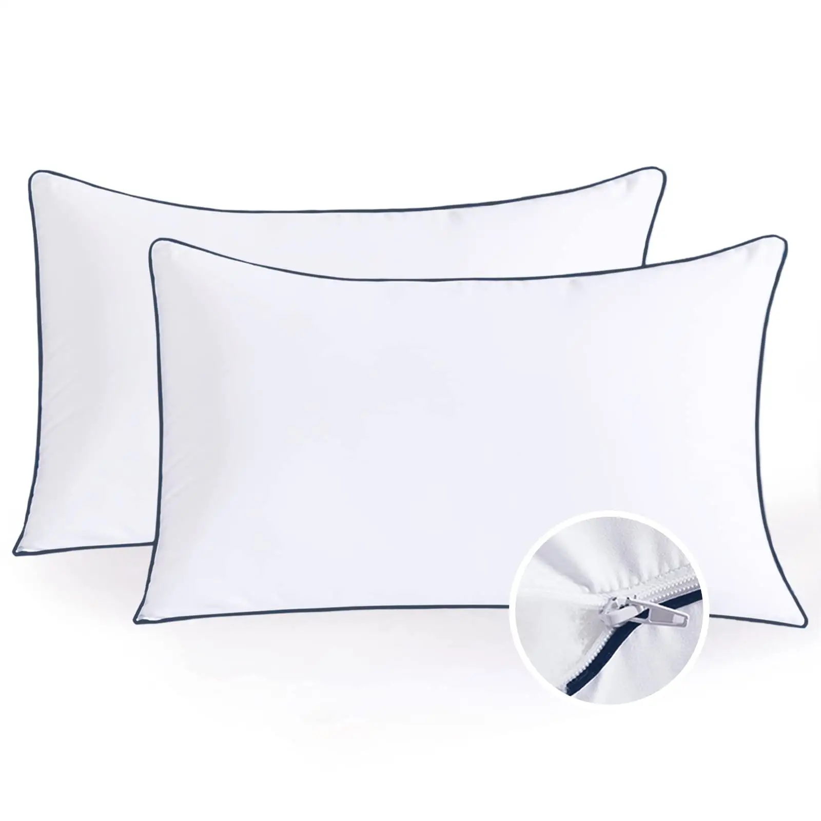 Bantal logo kustom Microfiber bantal standar dengan serat berongga lembut kualitas Hotel bantal tempat tidur untuk tidur
