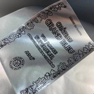 Gold Embossed Printed Soft Aluminum Metal Label <b>Red</b> Wine Bottle Label Sticker - Product Image 1