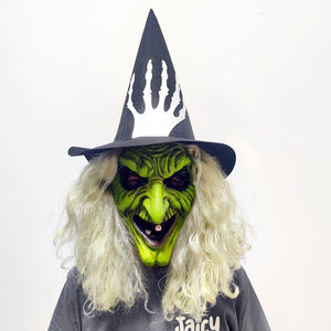 Nueva Máscara de Bruja Antigua de Terror al por Mayor con Sombrero, Accesorio de Cabeza Espeluznante de Halloween, Máscaras de Payaso Aterradoras para Halloween - Product Image 6