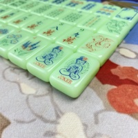 Ensemble de Mahjong de luxe américain Florence, tuiles en acrylique personnalisées, design pliable et portable pour 4 joueurs - Cadeau écologique pour la famille