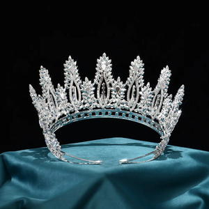 LUOXIN Grands accessoires de mariage, bijoux de cheveux de mariée, diadème en zircon, diadèmes <span class=keywords><strong>et</strong></span> couronnes de concours - Product Image 3