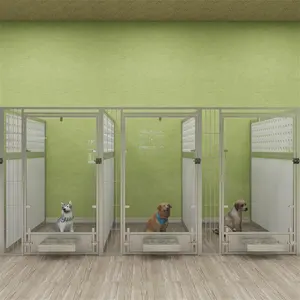 Caseta para Perros de Hierro con Diseño Sólido, con Cierre de Botón a Presión Autolimpiable, Muebles para Perros y Gatos, Jaulas con Bandeja de Plástico - Product Image 1