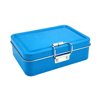 Boîte en fer recyclable et écologique à couvercle rabattable à bouton unique, mini-boîte portable pour cartes, emballage de thé, rangement multifonctionnel
