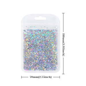 INTODIY 6 Padrão Conjunto de Combinação Laser Silver Glitter Cor Glitter Coração Carta Borboleta Estrela Patch Misto Para O Enchimento De Resina - Product Image 6