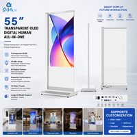 Pantalla de señalización digital OLED transparente para centros comerciales, tiendas minoristas, exposiciones y soluciones publicitarias