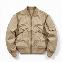 Blouson aviateur fin pour homme, style décontracté, effet délavé, avec fermeture éclair, logo personnalisé, OEM, style baseball, pour le travail en extérieur