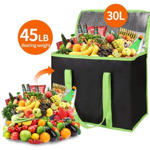 Sacs isothermes portables non tissés pour pique-nique, livraison de repas, sacs réfrigérants isolés avec fermeture éclair, vente en gros, logo personnalisé, uni - Product Image 4