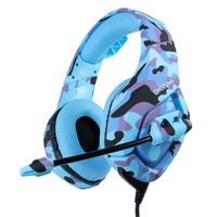 ONIKUMA K1B Gaming Headset Navy Camouflage Tattico Orificio di 3.5mm Auricolare per PS5 Campione Gratuito