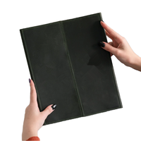Dossier de menu en cuir Support de café Presse-papiers en cuir Couverture de menu de boisson pour trois pages