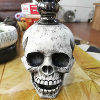 Chicha vintage en métal motif crâne avec yeux LED lumineux, style arabe, coffret cadeau spécial pour Halloween