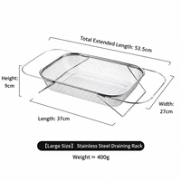 SHIMOYAMA Cesta coladora de malla para fregadero de cocina, para platos y frutas, de acero inoxidable 304, con asa expandible