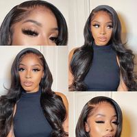 Perruque Lace Front Brésilienne en Cheveux Humains avec Dentelle Française Transparente, Qualité Remy Vierge, Densité 150%-250%, Détail Cheveux de Bébé