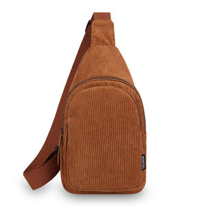 Nueva Bolsa de Pecho de Pana para Mujer, Multicapa, Gran Capacidad, Cierre de Cremallera, para Uso Diario, Estilo Bandolera - Product Image 5