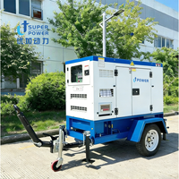 Groupe électrogène diesel silencieux sur remorque U+POWER 300KVA certifié CE ISO, garantie 1 an, ATS, télécommande, 50/60Hz, triphasé
