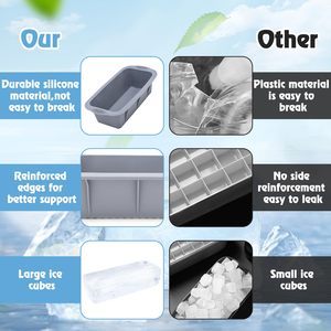 2024 Offre Spéciale 4 pièces réutilisable Silicone grand froid plongeant bain refroidisseurs étoile ronde bloc de glace Cube plateau moule pour congélateur congélation - Product Image 6