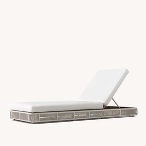 Chaise longue de jardin moderne en teck et corde, durable et luxueuse, idéale pour les hôtels, les patios, les piscines, les parcs, les cours et les villas - Product Image 4