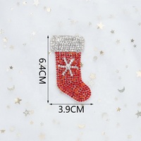 Offre Spéciale à la mode perlé cristal strass patchs bricolage bâton sur adhésif clair strass noël Patch père noël et chaussettes patchs