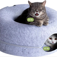 Lit tunnel pour chat haut de gamme, écologique, pour intérieur, avec grotte cachette, amovible, fournitures pour animaux de compagnie, maison en verre imprimée, forme carrée, pour petites races