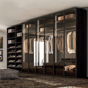 CBMmart Custom Luxury Design Los Angeles Villa Armario de madera contrachapada Luces LED Walk In Closet Armario - Product Image 6
