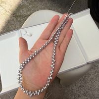 Perles d'eau douce naturelles, mini perles de riz grises de 4 mm, haute brillance, forme de mini riz, perles en vrac, vente en gros