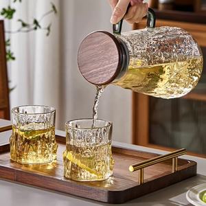 Mug à café latte côtelé résistant à la chaleur, <span class=keywords><strong>en</strong></span> <span class=keywords><strong>verre</strong></span> borosilicate transparent de haute qualité, design 'Party Tree Stump', pour jus, lait et thé - Product Image 4