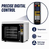 Horno de Circulación de Aire Caliente Comercial de 60L, Acero Inoxidable 304, 4 Niveles, Pantalla LCD, Humidificación por Pulverización, Equipo de Panadería