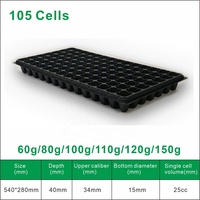 Baki Semai 105 Sel 120G Grosir 21/32/50/72/105/128/200 Sel Baki Semai Plastik PET Populer untuk Benih Tomat