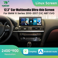 Radio para Auto KUNFINE de 12.3 Pulgadas con Sistema Linux para BMW Serie 6 2010-2017 CIC NBT EVO, Reproductor Multimedia, GPS, Navegación, WIFI, Carplay