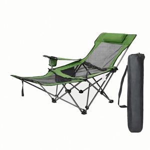 Chaise longue pliante d'extérieur au design moderne, siège portable en métal pour la plage, le camping, le parc, l'école - Product Image 1