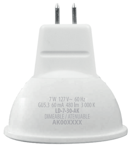 Mercado de México 127V MR16 7W 2700K 38D Foco LED Focos Led modernos 80 Interior 7W Gu10 Bombillas 480lm 127V 2700K <span class=keywords><strong>GU5.3</strong></span> - Product Image 1