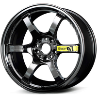 Jantes de voiture en alliage d'aluminium noir brillant à 6 branches concaves de 18 et 19 pouces 5x114.3 5x100 pour Subaru WRX BRZ Toyota GT86 Honda Civic