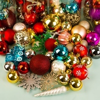 Boules de Noël Réutilisables Incassables avec Revêtement Pailleté, Sans Perte de Paillettes, Ornements en PVC, Lot en Vrac pour Décoration de Noël à Suspendre