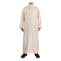 Abaya islamique pour hommes, style Émirati Omanais, avec pompons, de Dubaï, grande taille, légère, respirante, en polyester, longueur au sol, manches longues, coupe ample