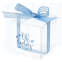 Boîte cadeau transparente en plastique PET pour mariage, boîte en acétate, boîte en PVC avec ruban