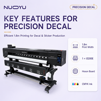Machine d'impression d'autocollants 1,8 m avec 1 carte Hoson I3200E, machine de découpe de précision grand format CMYK, vente en gros OEM