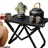 Table pliante tactique pour camping en plein air, portable, en acier au carbone épaissi, sans installation requise, mobilier d'extérieur