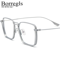 Monture de lunettes en titane Borregls pour hommes, de marque, design carré, lunettes optiques légères, de haute qualité, lunettes japonaises 185721