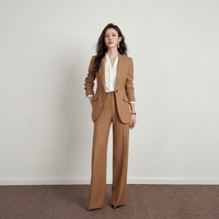 Costume de pantalon et blazer formel pour femmes, élégant, à revers crantés, pour le bureau, tenue de femme d'affaires
