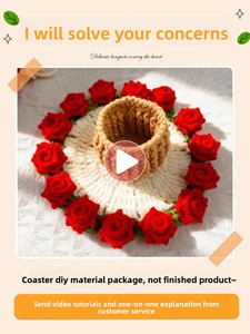 Guide du débutant pour le <span class=keywords><strong>crochet</strong></span> : Bouquet de roses simple, <span class=keywords><strong>couverture</strong></span>, dessous de verre, fil à tricoter DIY - Un cadeau artisanal significatif - Product Image 2