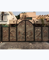 Foshan usine prix livraison château porte et clôture électrique en fer forgé Viila portes européen manoir porte
