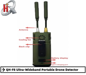 Détecteur de drones portable ultra large bande QH-F8 100 MHz-8 GHz, détection de drones multi-marques et capacités d'interception vidéo FPV - Product Image 2