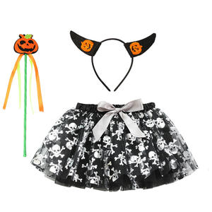 All'ingrosso personalizzabile prestazioni della ragazza di Halloween set stile americano soffice gonna stampata tutù <span class=keywords><strong>pipistrello</strong></span> di zucca per i bambini - Product Image 1